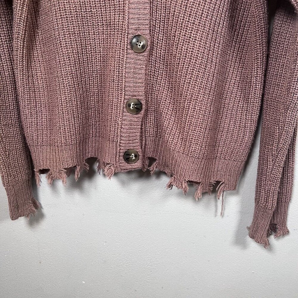 Maurices Solid Destructed Hem Button Down Cardiga… - image 2